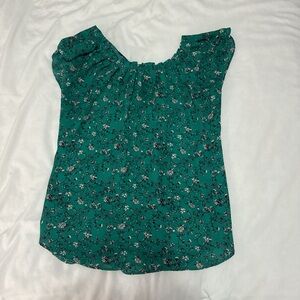 Green Floral Blouse